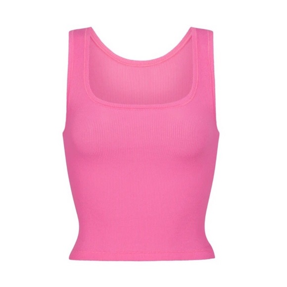 RARE skims sugar pink cotton rib tank